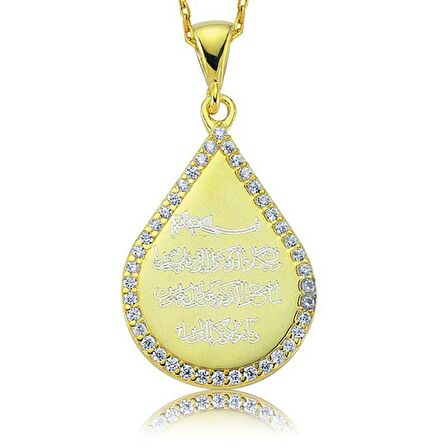 Gümüş Damla Nazar Duası Kadın Kolye