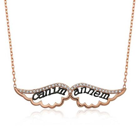 Gümüş Melek Canım Annem Kadın Kolye