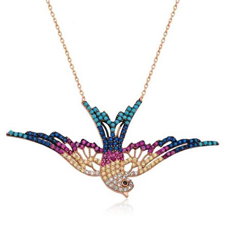 Gümüş Kırlangıç Kadın Kolye