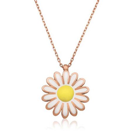 Gümüş Papatya Kadın Kolye