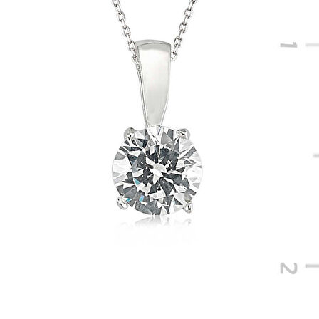 Gümüş Tek Taş Kadın Kolye