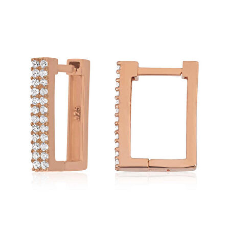 Gümüş Beyaz Taşlı Üçgen Küpe