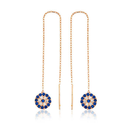 Gümüş Zincirli Nazar Küpe