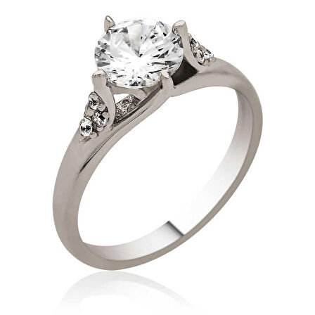 Gümüş Tek Taş Kadın Yüzük