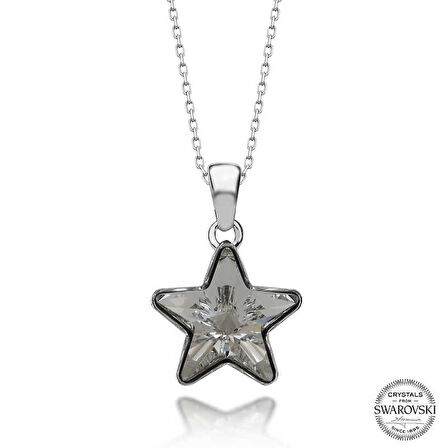 Swarovski Crystal Taşlı Yıldız Gümüş Kadın Kolye