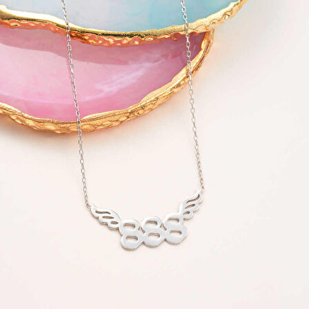 Gümüş 888 Melek Sayısı Kadın Kolye