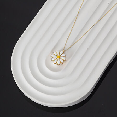 Gümüş Dönen Stres Papatya Kadın Kolye