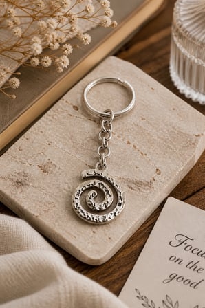 Spiral Form Anahtarlık | Sarmal Metal Uç Tasarım | Günlük Şık Aksesuar