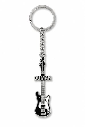 Duman Gitar Tasarımlı Unisex Anahtarlık – Metal Görünümlü Çanta ve Anahtar Aksesuarı