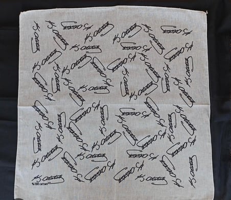 Beyaz Atatürk İmza Desenli Kare Fular Bandana 10’lu Set Unisex