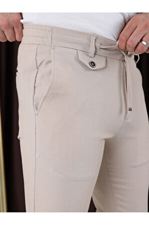 Ütü Gerektirmeyen Gofre Kumaş Jogger Pantolon