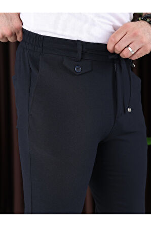 Ütü Gerektirmeyen Gofre Kumaş Jogger Pantolon