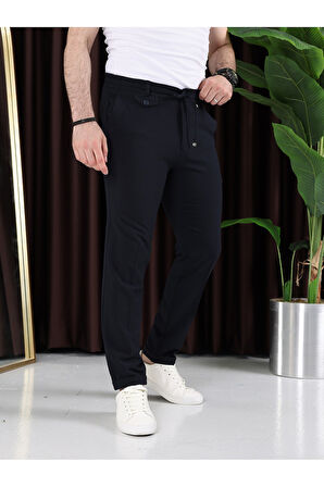 Ütü Gerektirmeyen Gofre Kumaş Jogger Pantolon