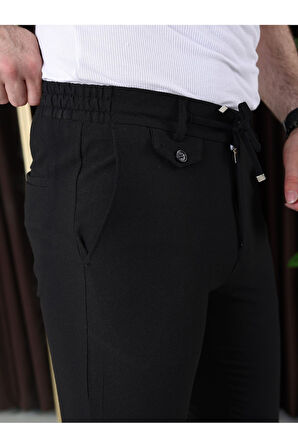 Ütü Gerektirmeyen Gofre Kumaş Jogger Pantolon