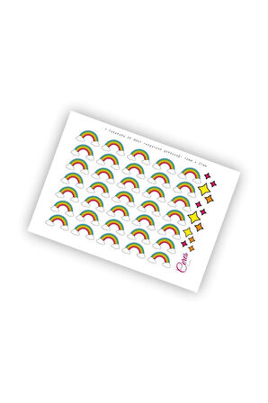 Gökkuşağı Sticker Etiket 12x21mm 9x13cm 2 Sayfa 70 Etiket