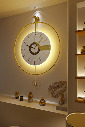 Timelles Elit Three-büyük Boy(50X75CM)-(PİLLİ LED SİSTEMİ) , Modern Dekoratif Metal Duvar Saati
