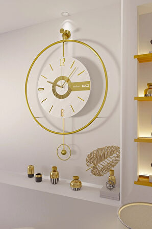 Timelles Elit Three-büyük Boy(50X75CM)-(PİLLİ LED SİSTEMİ) , Modern Dekoratif Metal Duvar Saati
