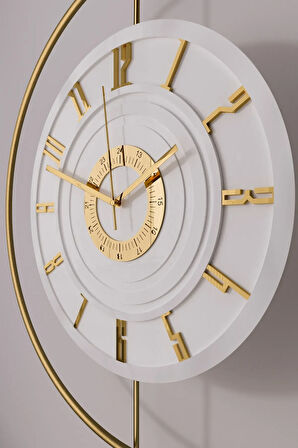 12-24h(Gold 5'li Elegante Set) XXL Timelles(60X80CM)-(Pilli Led)-Metal (Mobilya)Duvar Saati