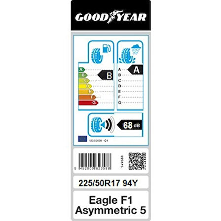 Goodyear 225/50R17 94Y Eagle F1 Asymmetric 5 Yaz Lastiği (Üretim Yılı:2022)