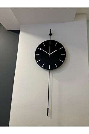 Gravity Siyah Camli - ( Led Yok )- Modern Dekoratif Metal Camlı Duvar Saati