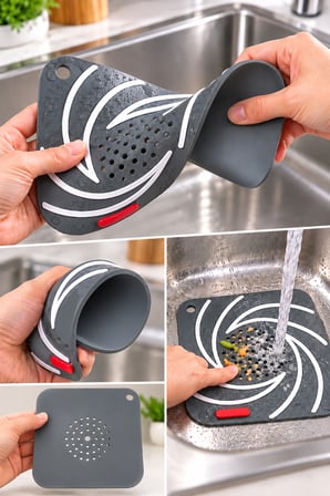 Gri Silikon Gider Kapağı Delikli Koku Önleyici Lavabo Süzgeci Banyo Mutfak Gider Matı