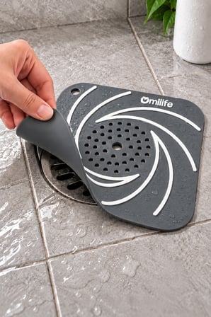 Gri Silikon Gider Kapağı Delikli Koku Önleyici Lavabo Süzgeci Banyo Mutfak Gider Matı
