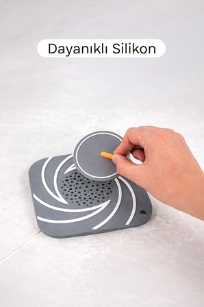 Gri Silikon Gider Kapağı Delikli Koku Önleyici Lavabo Süzgeci Banyo Mutfak Gider Matı