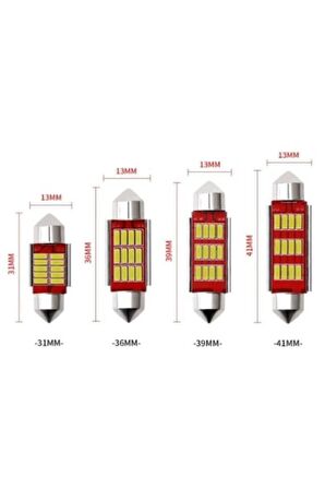 2 Adet Sofit Led Canbus Cw Tavan Plaka Ampül 39 mm