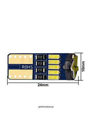 10 Adet T10 Led Ampul Park Led Plaka Led Tavan Led 15 Ledli 12v 5w Beyaz