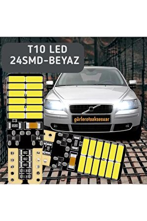 5 Adet T10 Led Beyaz Canbuslı 12v Park Led Plaka Tavan Led Ampul Yüksekn Işık Kalitesi 24 Ledli