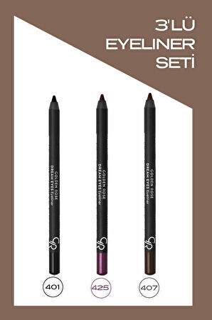 Dream Eyes Eyeliner 3 lü Göz Kalemi Set No:401-425-407