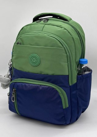 İlk Okul Çantası 3'lü Set Unisex Suya Dayanıklı Erkek Çocuk Sırt ilkokul Çantası 8010 Yeşil-Lacivert