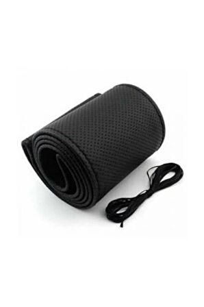 Opel Corsa D Uyumlu (2006-2014) Dikmeli Direksiyon Kılıfı Noktalı Siyah-10,5cm