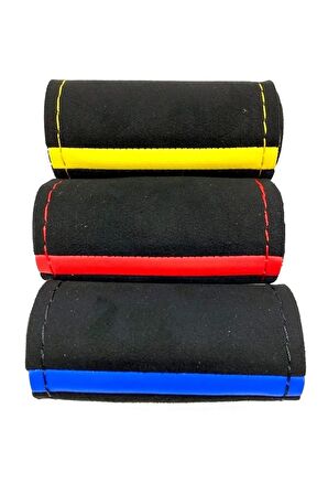 Universal Alkantara Dikmeli Direksiyon Kılıfı Sarı Yüzüklü 38×10.5cm