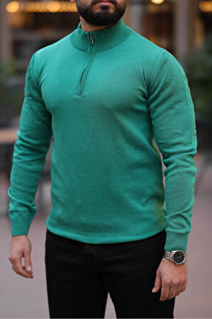 Slim Fit Fermuarlı Kazak