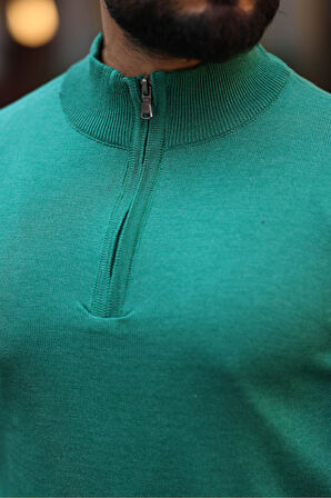 Slim Fit Fermuarlı Kazak