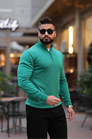 Slim Fit Fermuarlı Kazak