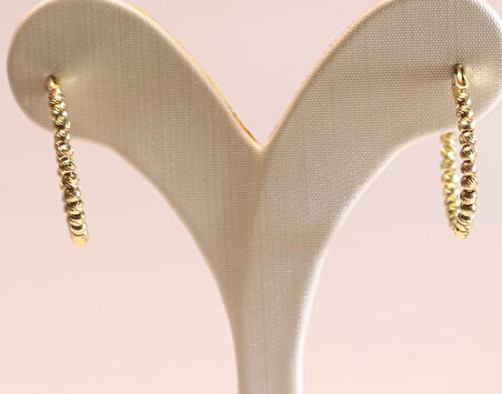 Altın Dorika Halka Küpe