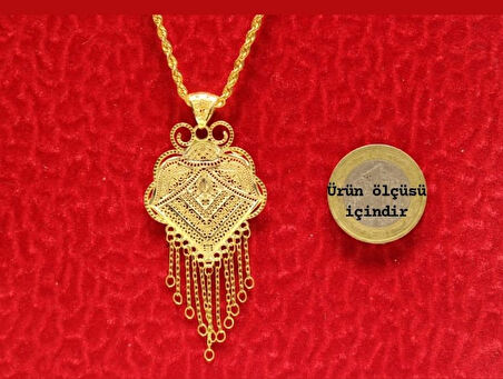 Altın Hint Kolye  Ucu ve Halat Zincir 3753