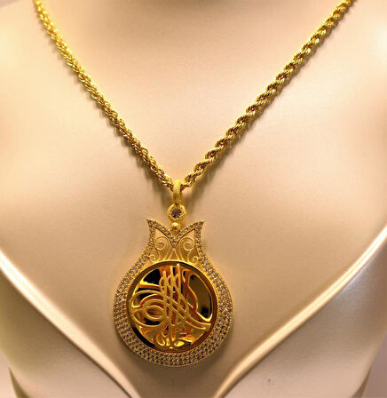 Altın Tuğralı Kolye Ucu 3763-2