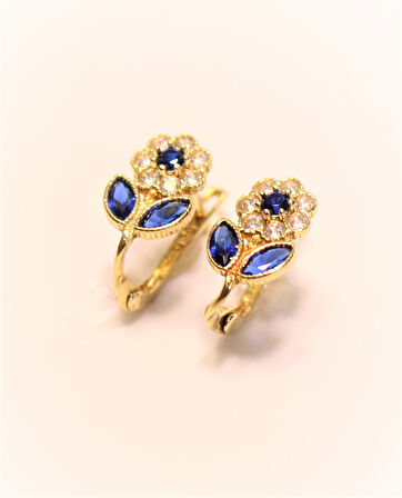 Altın Papatya Bebek-Çocuk Küpesi