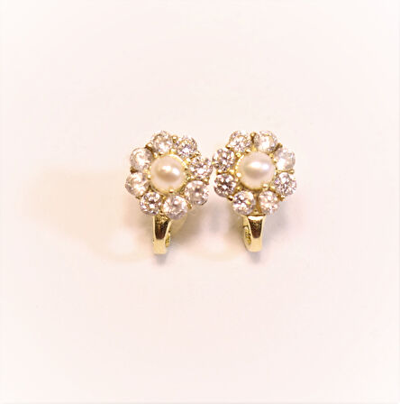 Altın İncili Bebek-Çocuk Küpesi