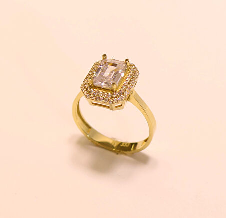 Altın Baget Taşlı Yüzük