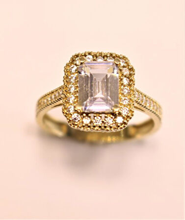 Altın Baget Taşlı Yüzük