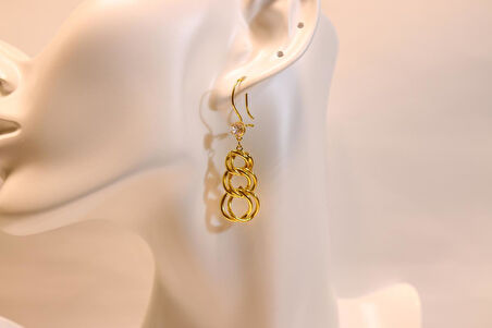 Altın Uzay yolu Kadın Halkalı Küpe