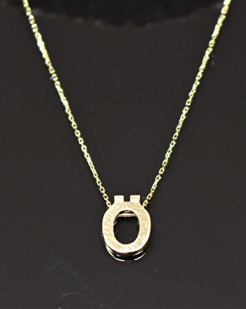 Altın 3 Boyutlu Ö Harfi ve Zinciri