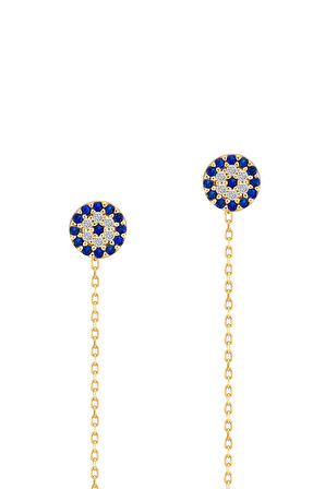 Nazar Boncuklu Sallantılı İğne Küpe