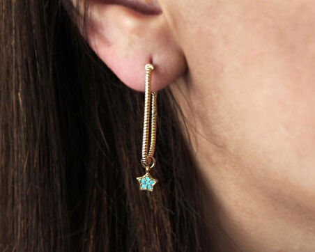 Mavi Yıldız Ataç Küpe