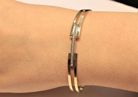 Altın Kaburga Kelepçe Bilezik