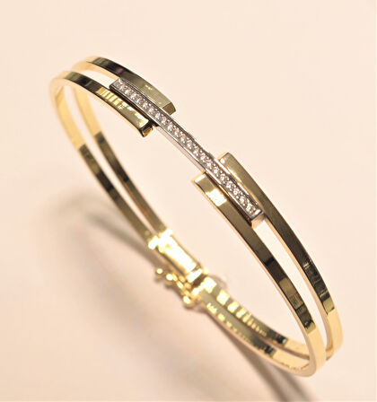 Altın Kaburga Kelepçe Bilezik